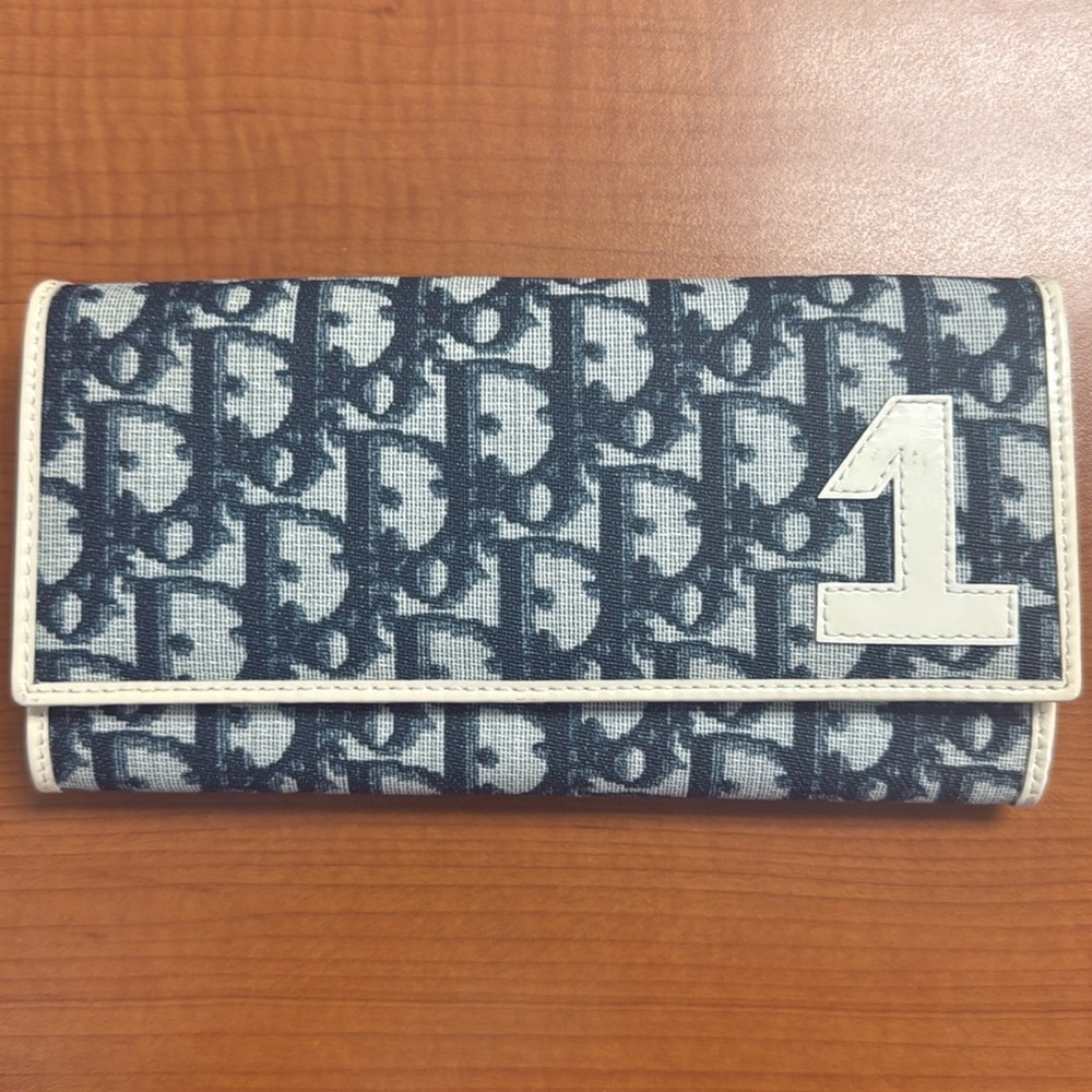 Excellent used condition vintage Dior Trotter No. 1 long wallet.